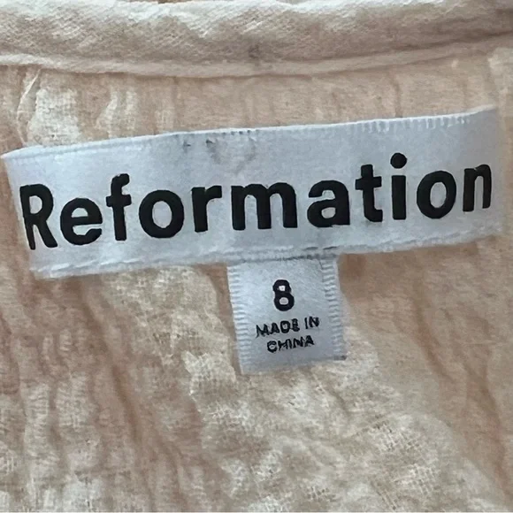 Reformation NWT Milana Blush Crepe Cotton Scoop Neck Long Sleeve Maxi Dress 8 - Picture 15 of 16